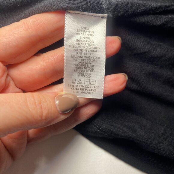 Nine Britton Azriel Black Knit Top Tank Lace Inset Womens M Lined Layering EUC - Picture 4 of 8